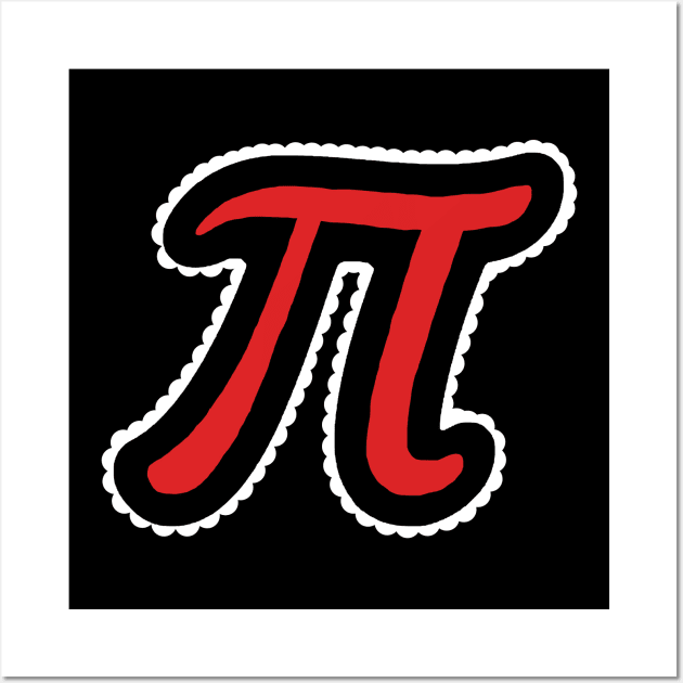 Red Black and White Pi Wall Art by ellenhenryart